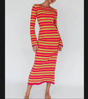 Chic Striped Long Sleeve Dress for Women