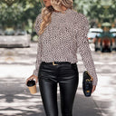 Chic Puffed Sleeve Blouse with Stylish Polka Dots