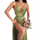 V-Neck Flowing Skirt Women's Wedding Dress
