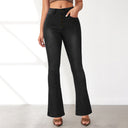 High-Waisted Flared Jeans with Button Detail for Women