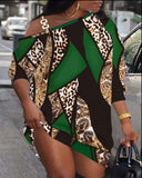 Trendy Women's Asymmetrical Dress with Stylish Graphic and One Shoulder Accent