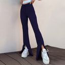 Women's Flared Leggings with Stylish Side Slit
