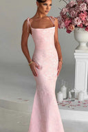 Women’s Long Sleeve Floral Jacquard Evening Dress with Chic Back Cutout