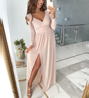 Chic Long Sleeve Dress with Side Slit for Women