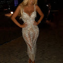 Stunning Evening Dress with Sequins & Fringes