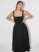 Stylish Women's A-Line Maxi Dress with Square Neck