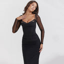 Chic Long-Sleeve Maxi Dress with Stylish Ruffles