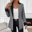 Satin Finish Women's Blazer with Chic Trim