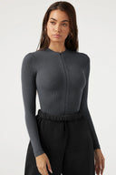 Chic Women's Long Sleeve Zipper Bodysuit