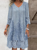Elegant Summer Dress with French Lace for Women