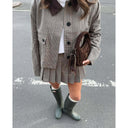 Chic Checkered Blazer and Mini Skirt Set for Women