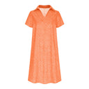 Chic Polo Collar Women's Shirt Dress in Airy Fabric