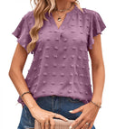 Chic Women's Blouse with Statement Sleeves and V-Neck Design