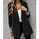 Chic Double-Breasted Blazer with Checked Design