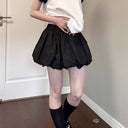Chic Checkered Skirt with Elastic Waist and Pockets