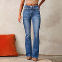 High-Waisted Women's Bootcut Jeans - Modern Wash Style