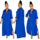 Stylish Women's Shirt Dress with Side Slits