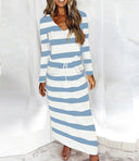 Women's V-Neck Beach Dress with Convenient Pockets