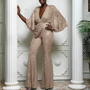 Stylish Sequined Jumpsuit with Flared Legs