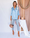 Chic Textured Blouse with Full Button Closure for Women