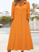 Chic Women's Shirt Dress with Pocket Design