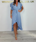 Elegant Women's High-Low Ruffle Wrap Dress