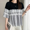 Lace-Trimmed Women's Blouse for Everyday Wear