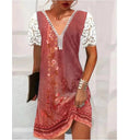 Floral Lace Sleeve Women's Summer Dress