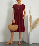 Chic Linen Dress with Pockets for Women