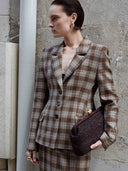 Chic Women's Checked Blazer & Mini Skirt Set