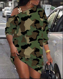 Trendy Women's Asymmetrical Dress with Stylish Graphic and One Shoulder Accent