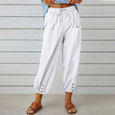 Chic Women's Elastic Waist Leisure Pants with Pockets