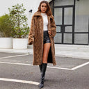 Stylish Long Faux Fur Blazer with Trendy Snake Print
