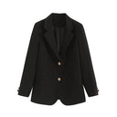 Chic Women's Blazer Jacket with Structured Design and Handy Pockets