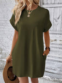 Chic Women's T-Shirt Dress with Pockets