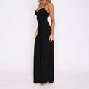 Chic Maxi Dress with Ruffle Accents and High Slit