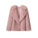 Chic Faux Fur Blazer with Trendy Collar