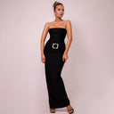 Stylish Women’s Evening Dress with Decorative Belt