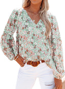 Floral V-Neck Blouse for Women