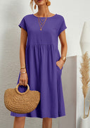 Chic Linen Dress with Pockets for Women