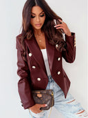 Stylish Double-Breasted Ladies Blazer