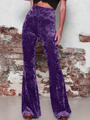 High Waist Glitter Flared Pants for Women