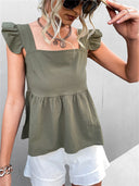 Chic Ruffle Detail Women's Top