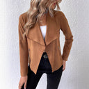 Women's Chic Asymmetrical Blazer with Zipper Pockets