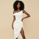 Chic Asymmetrical Cocktail Dress with High Slit