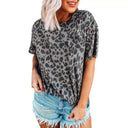 Women’s Trendy Leopard Print Tee - Relaxed Fit Style