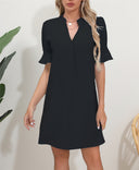 Chic V-Neck Peplum Dress for Women
