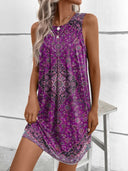 Playful Boho Pattern Midi Dress for Women