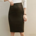 Chic Knitted High-Waisted Pencil Skirt with Ribbed Design
