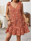Chic Women's Summer Dress with Ruffle and Button Design